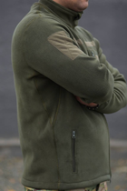 Мужская флисовая кофта полар олива с липучками под шевроны S - изображение 4