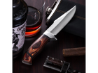 Нож охотничий походный с деревянной рукоятью в чехле 168140 - изображение 9