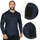 Поло футболка тактическая мужская с длинным рукавом для силовых структур Patrol Темно-синяя (7297), L (OPT-10501) - изображение 5