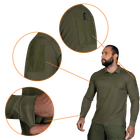 Поло футболка тактическая мужская с длинным рукавом для силовых структур CM Олива (7368), S (OPT-10501) - изображение 4