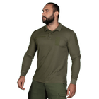 Поло футболка тактическая мужская с длинным рукавом для силовых структур CM Олива (7368), M (OPT-10501) - изображение 2
