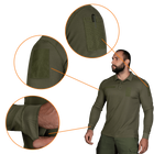 Поло футболка тактическая мужская с длинным рукавом для силовых структур CM Олива (7368), M (OPT-10501) - изображение 4