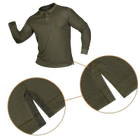 Поло футболка тактическая мужская с длинным рукавом для силовых структур CM Олива (7368), M (OPT-10501) - изображение 5