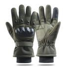 Тактичні рукавички зимові утеплені touchscreen військові Combat WinterTouch Хакі - зображення 1