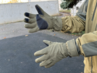 Зимові рукавички теплі Tactic тактичні рукавички софт шел утеплені, рукавички soft shell олива (м) - зображення 6
