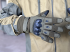 Тактические полнопалые перчатки Tactic армейские перчатки с защитой костяшек размер L цвет Олива (pp-olive-mex-L) - изображение 3