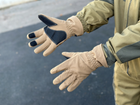 Зимові рукавички теплі Tactic тактичні рукавички софт шел утеплені, рукавички soft shell Coyote (M) - зображення 6