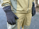 Зимние перчатки тёплые Tactic тактические перчатки софт шел утепленные, перчатки soft shell Black (XL) - изображение 6