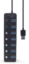 USB Hub Gembird 7 Ports USB 3.0 Black (UHB-U3P7P-01) - obraz 4