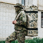 Військова сумка баул, армійський баул Оксфорд пісочний мультикам 120 л тактичний баул, тактичний баул-рюкзак - зображення 1