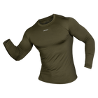 Лонгслів чоловічий тактичний еластичний футболка з довгим рукавом для силових структур Оліва Ukraine (7342), L TR_7342-L - зображення 1