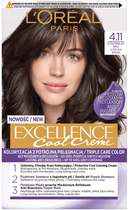 Farba do włosów L'Oreal Paris Excellence Cool Creme 4.11 Ultrapopielaty Brąz 260 g (3600523940066) - obraz 1