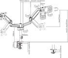 Кронштейн для двох моніторів 17-32" Gembird (MA-DA2-01) - зображення 2
