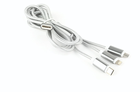 Kabel Cablexpert USB - Apple Lightning/MicroUSB/USB Type-C 1 m Srebrny (CC-USB2-AM31-1M-S) - obraz 2
