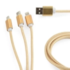 Kabel Cablexpert USB - Apple Lightning/MicroUSB/USB Type-C 1 m Złoty (CC-USB2-AM31-1M-G) - obraz 3