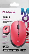 Mysz Defender Auris MB-027 Bezprzewodowy Czerwony (4745090821796) - obraz 6
