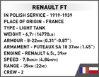 Konstruktor Cobi Czołg I Wojny Światowej Renault FT-17 Victory 304 części (5902251029920) - obraz 4