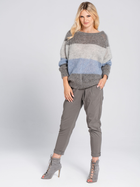 Sweter damski ciepły Look Made With Love M361 One size Szary/Niebieski (5903999312770) - obraz 4