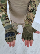 Тактичні рукавички без пальців Олива - зображення 4
