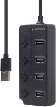 Hub USB Gembird 4 x USB 2.0 czarny (UHB-U2P4P-01) - obraz 3