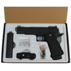 G6A Страйкбольний пістолет Galaxy Colt M1911 Hi-Capa з глушником та прицілом метал чорний - зображення 4