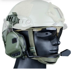 Тактические наушники с микрофоном с активным шумоподавлением на шлем типа FAST крепление в комплекте - изображение 1