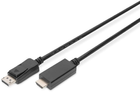 Kabel Digitus DisplayPort 1.2 – HDMI 4K 60Hz UHD 3 m Black (4016032438601) - obraz 3