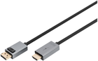 Kabel Digitus DisplayPort – HDMI 4K 30Hz 1.8 m Black (4016032481249) - obraz 1