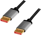 Kabel Logilink DisplayPort – DisplayPort 8K 60 Hz 2 m Aluminium Black (4052792062076) - obraz 1
