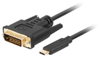 Kabel Lanberg USB Type-C – DVI-D 24+1 1.8 m Black (5901969436853) - obraz 1
