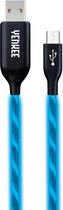 Kabel Yenkee YCU USB – micro-USB 2.0 LED 1 m Blue (8590669273522) - obraz 1