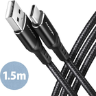 Kabel Axagon USB Type-C – USB Type-A 2.0 1.5 m Black (8595247906854) - obraz 1