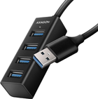USB-hub Axagon 4-portowy mini USB 3.2 Gen 1 0.2 m Black (8595247905628) - obraz 1