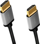 Kabel Logilink HDMI – HDMI 4K 60 Hz Aluminium 1 m Black (4052792062137) - obraz 1