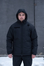 Мужская зимняя куртка Thermo-Loft полиция с липучками под шевроны черная L - изображение 1