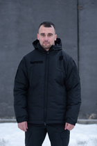 Чоловіча зимова куртка Thermo-Loft поліція із липучками під шеврони чорна XL - зображення 6