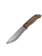 Туристический нож HK1 SSH, нержавеющая сталь, ручка орех, чехол кожа, лезвие 110мм BPS KNIVES - изображение 2