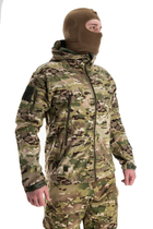 Військова водонепроникна дихаюча тепла тактична фліска-куртка Softshell M(46-48) Мультикам - зображення 1