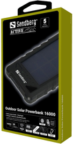 Powerbank solarny Outdoor Sandberg 16000 mAh Black (5705730420351) - obraz 3