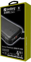 Powerbank Sandberg Survivor 30000 mAh PD 45W Black (5705730420481) - obraz 5