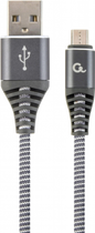 Кабель Cablexpert USB - MicroUSB 2 м Space Grey/White (CC-USB2B-AMmBM-2M-WB2) - зображення 1
