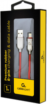 Kabel Cablexpert USB - Apple Lightning 1 m Czerwony (CC-USB2R-AMLM-1M-R) - obraz 2