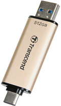 Pamięć USB Transcend JetFlash 930C 512GB USB 3.2/Type-C Gold-Black (TS512GJF930C) - obraz 3