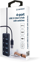 USB-хаб на 4 порти USB 3.0 Gembird UHB-U3P4P-01 - зображення 5