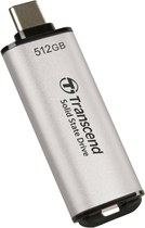 Dysk SSD Transcend ESD300 512GB USB 3.1 Gen 2 Type-C Silver (TS512GESD300S) Zewnętrzny - obraz 5
