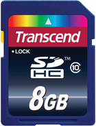 Karta pamięci Transcend SDHC 8GB Class 10 (TS8GSDHC10) - obraz 1