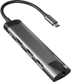 Hub USB Natec Multi Port Fowler Go USB-C PD 2 x USB 3.0 Szary (5901969437249) - obraz 1