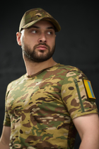 Тактична футболка мультикам з липучками на плечах та кишенею на блискавці M - зображення 6