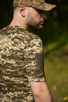 Тактична футболка піксель з липучками та кишенею на плечі XL - зображення 4