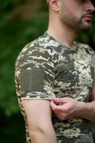 Тактична футболка піксель з липучками на грудях та кишеню на плечі M - зображення 6